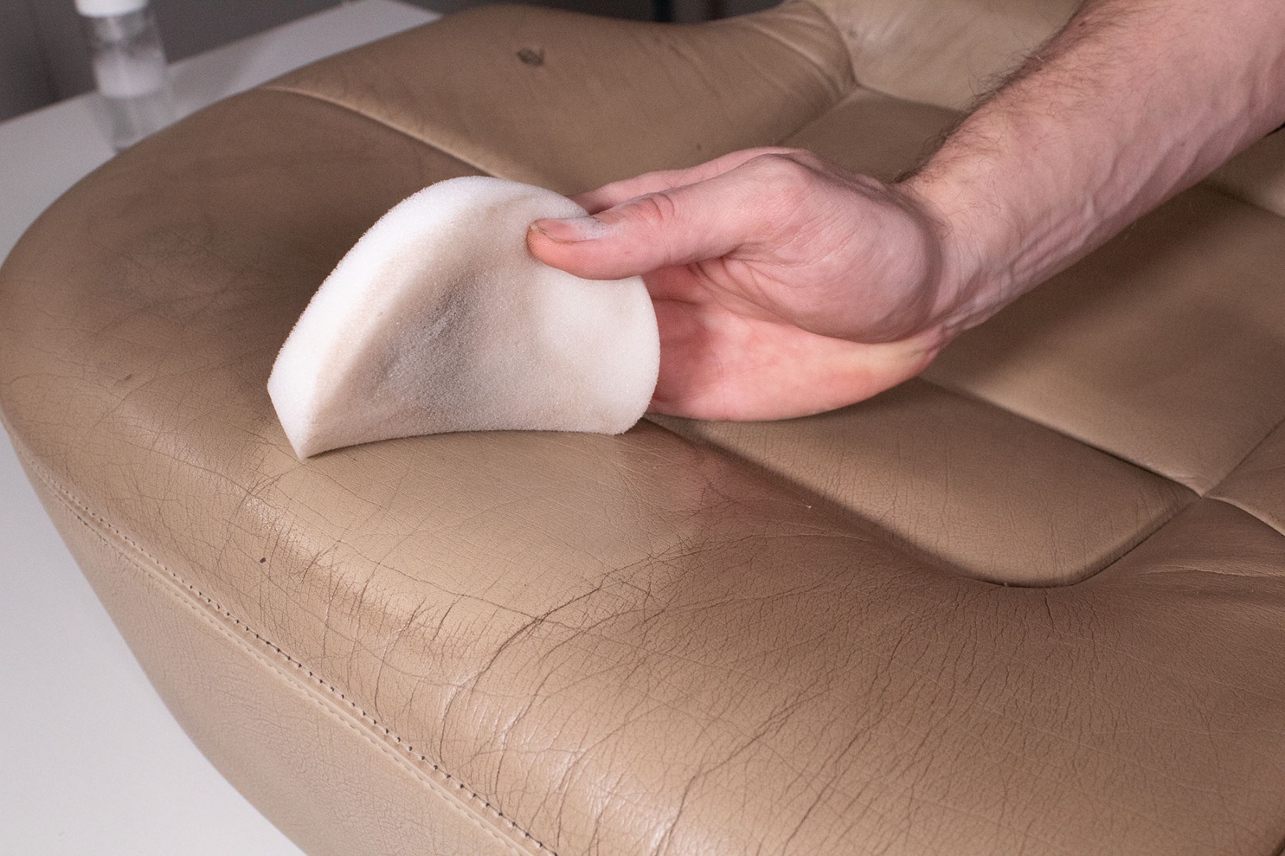 Cleaning Leather with Leather Cleaner